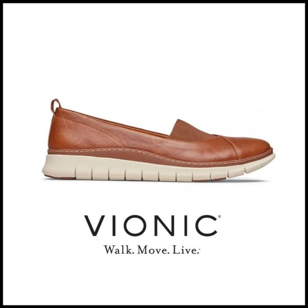 NWT VIONIC Mocha Linden Leather Loafer, Women’s 10